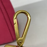 【6ke5388】プラダ トートバッグ カナパ キャンバス ピンク ゴールド金具 2wayバッグ【中古】レディース