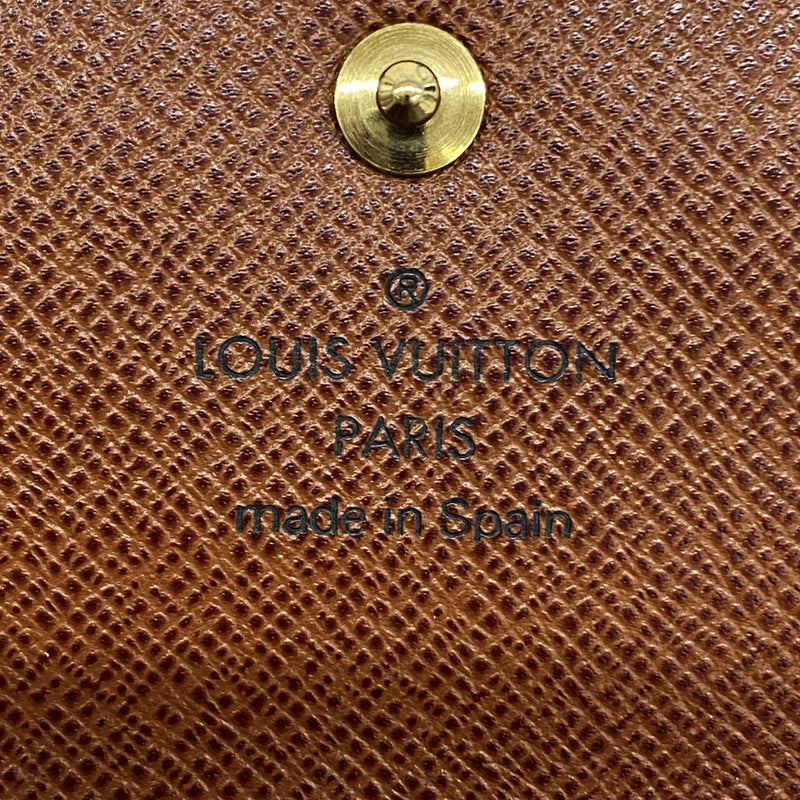 【6ke5400】ルイヴィトン 三つ折り長財布 モノグラム ポシェットパスポール M60135 ブラウン【中古】レディース