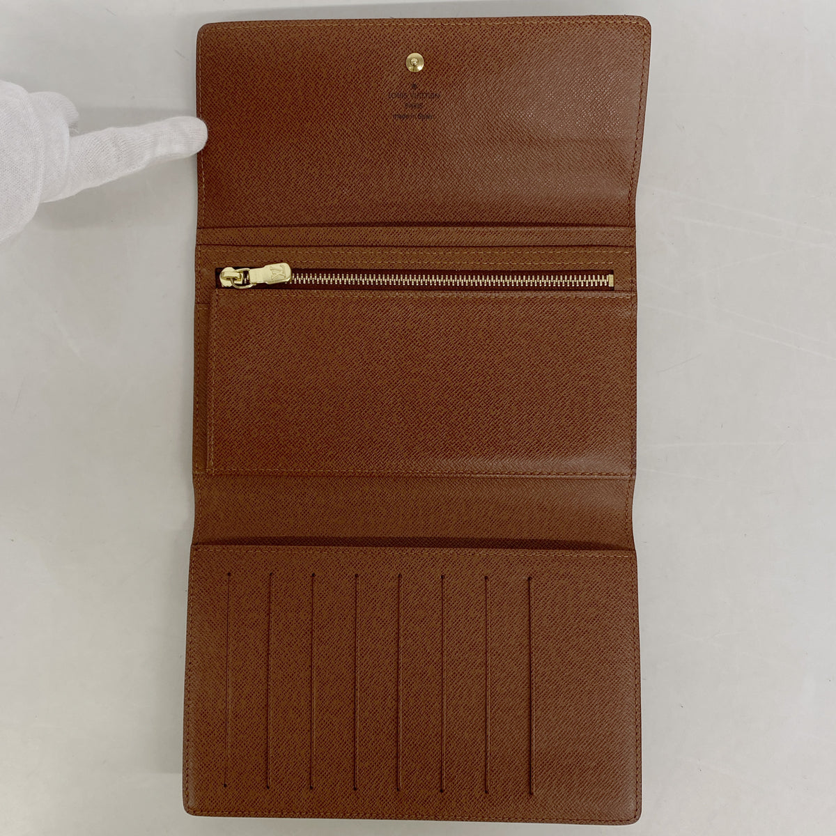 【6ke5400】ルイヴィトン 三つ折り長財布 モノグラム ポシェットパスポール M60135 ブラウン【中古】レディース