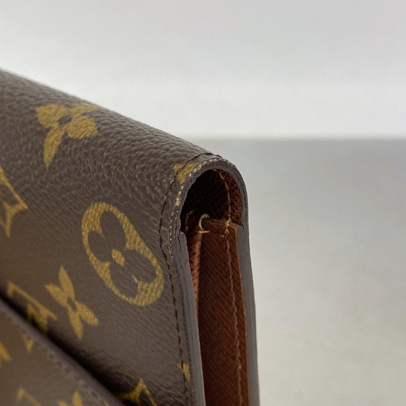 【6ke5400】ルイヴィトン 三つ折り長財布 モノグラム ポシェットパスポール M60135 ブラウン【中古】レディース