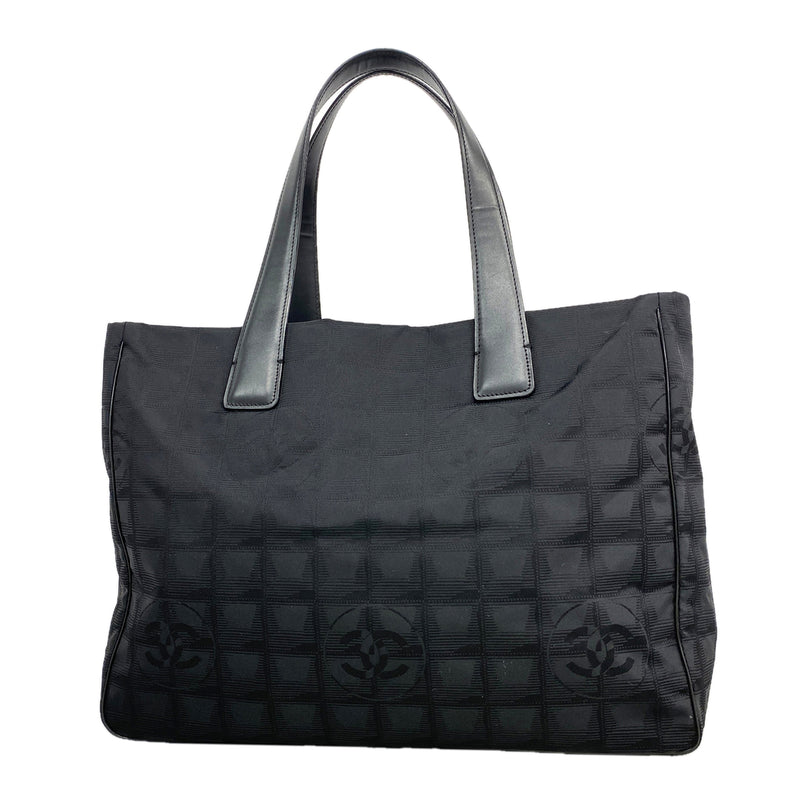 【6ke5427】シャネル トートバッグ ニュートラベル ナイロン ブラック ゴールド金具【中古】レディース