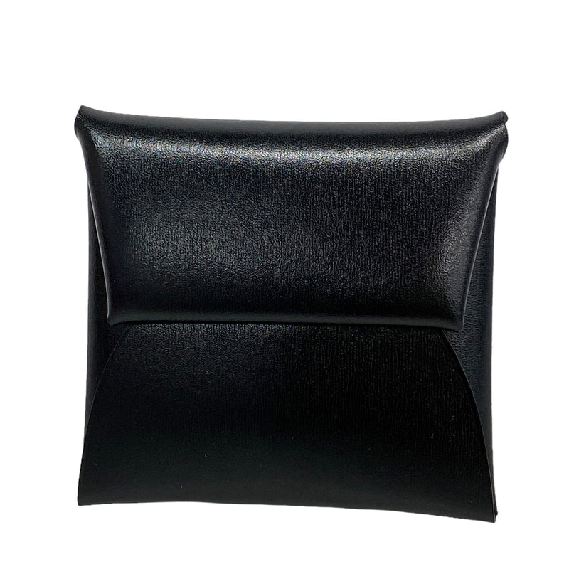 【6ke5463】エルメス コインケース バスティア ボックスカーフ ブラック シルバー金具 K刻印【中古】メンズ レディース ユニセックス