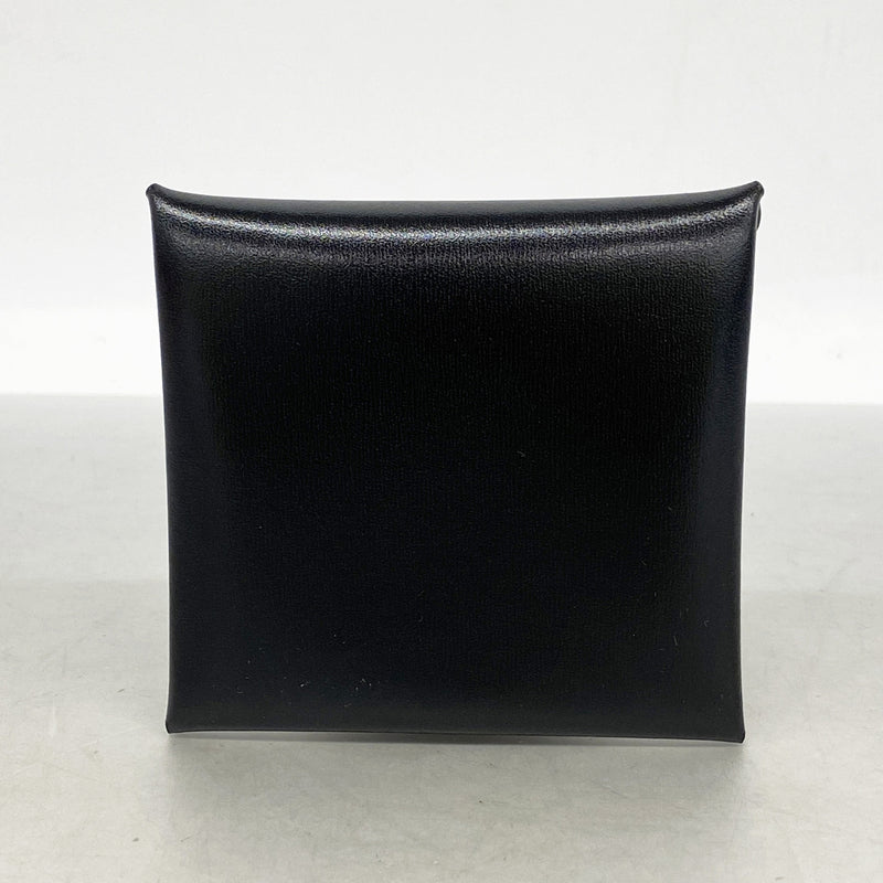 【6ke5463】エルメス コインケース バスティア ボックスカーフ ブラック シルバー金具 K刻印【中古】メンズ レディース ユニセックス