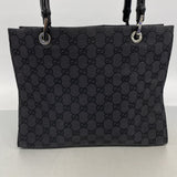 【6ke5567】グッチ ハンドバッグ GGキャンバス バンブー 002 1016 キャンバス ブラック シルバー金具【中古】レディース
