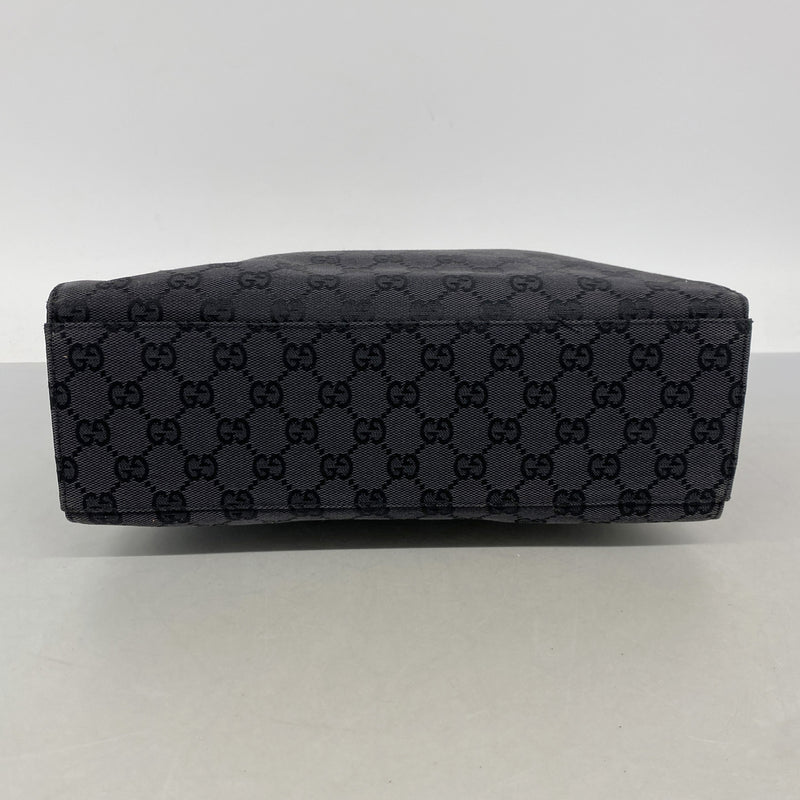 【6ke5567】グッチ ハンドバッグ GGキャンバス バンブー 002 1016 キャンバス ブラック シルバー金具【中古】レディース