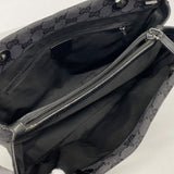 【6ke5567】グッチ ハンドバッグ GGキャンバス バンブー 002 1016 キャンバス ブラック シルバー金具【中古】レディース