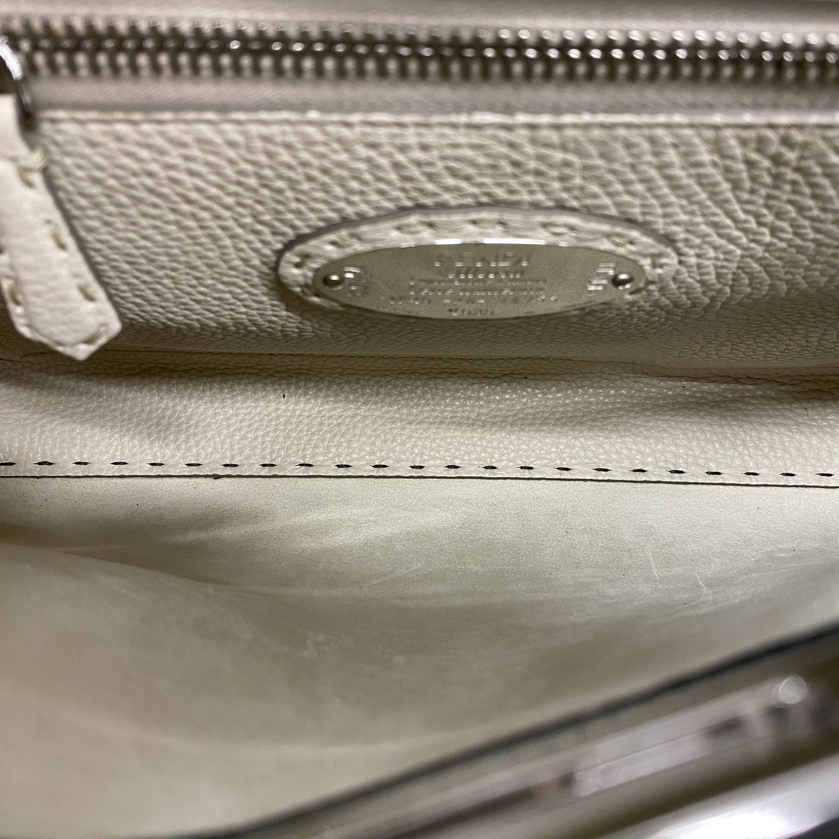 【6ke5575】フェンディ ハンドバッグ セレリア ピーカブー レザー グレー シルバー金具 2wayバッグ【中古】レディース
