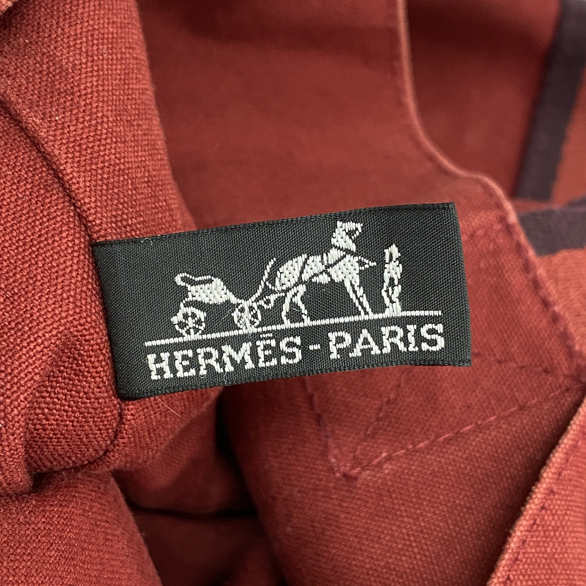 【6ke5640】エルメス トートバッグ フールトゥカバス キャンバス レッド シルバー金具【中古】レディース