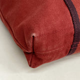【6ke5640】エルメス トートバッグ フールトゥカバス キャンバス レッド シルバー金具【中古】レディース