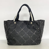 【6ke5641】シャネル トートバッグ 旧トラベル ナイロン ブラック シルバー金具【中古】レディース