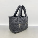 【6ke5688】シャネル トートバッグ コココクーン ナイロン ブラック シルバー金具【中古】レディース