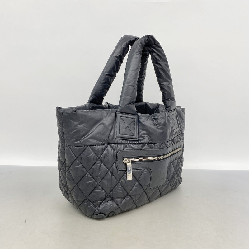 【6ke5688】シャネル トートバッグ コココクーン ナイロン ブラック シルバー金具【中古】レディース