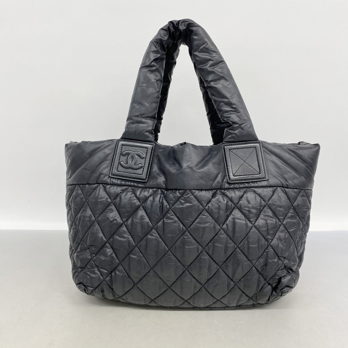 【6ke5688】シャネル トートバッグ コココクーン ナイロン ブラック シルバー金具【中古】レディース