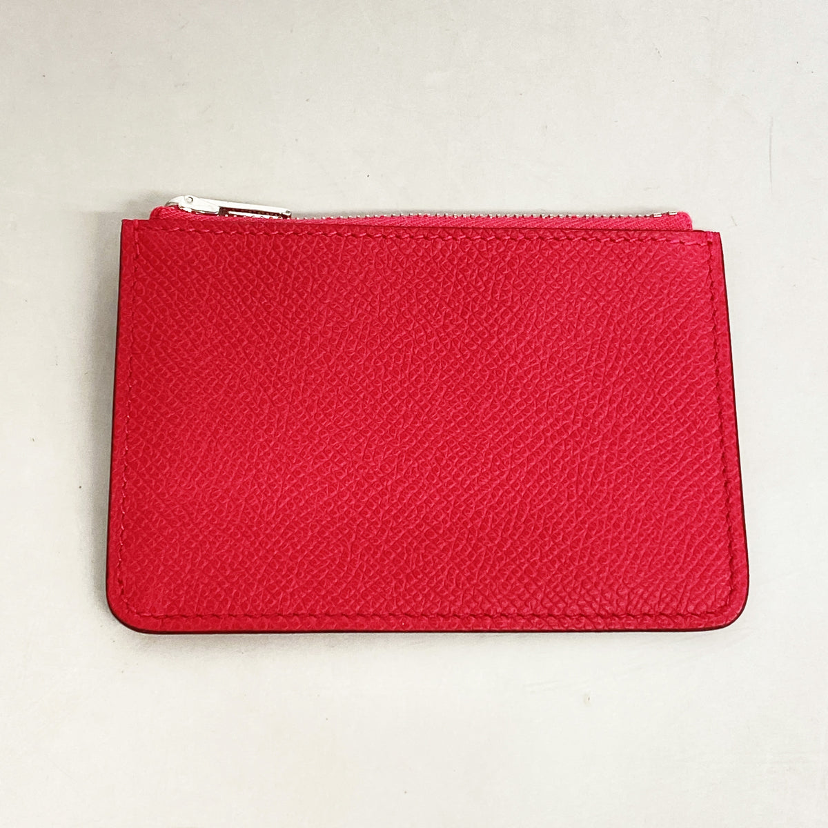 【6ke5698】エルメス 財布 コンスタンススリム ヴォーエプソン ローズメキシコ シルバー金具 K刻印【中古】レディース