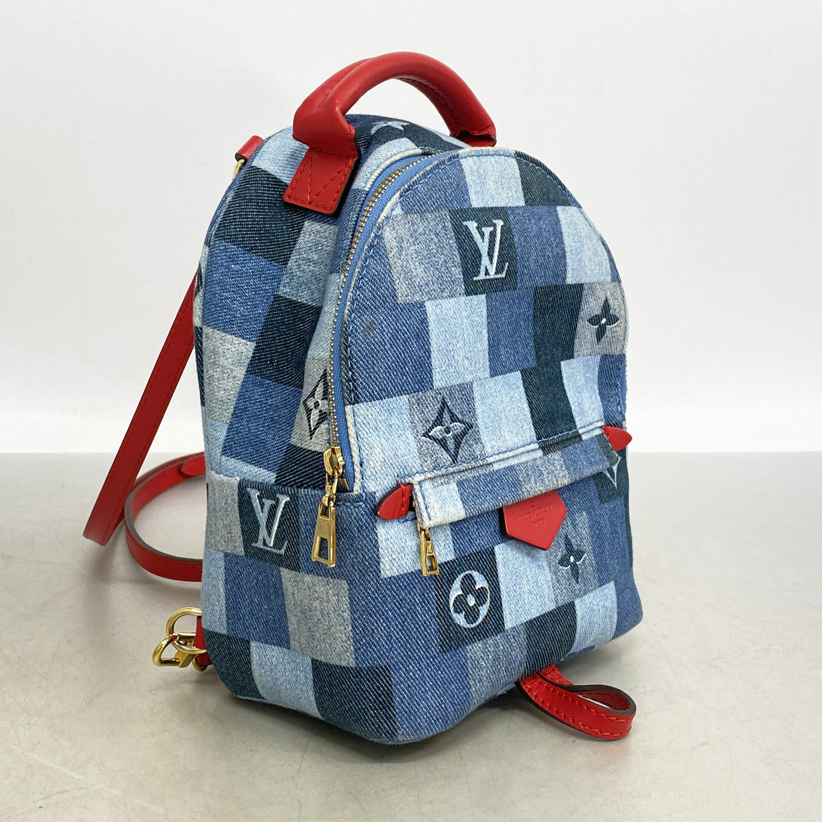 【6ke5707】ルイヴィトン リュック・デイパック モノグラム デニム パームスプリングス バックパック MINI M45043 ブルー【中古】レディース