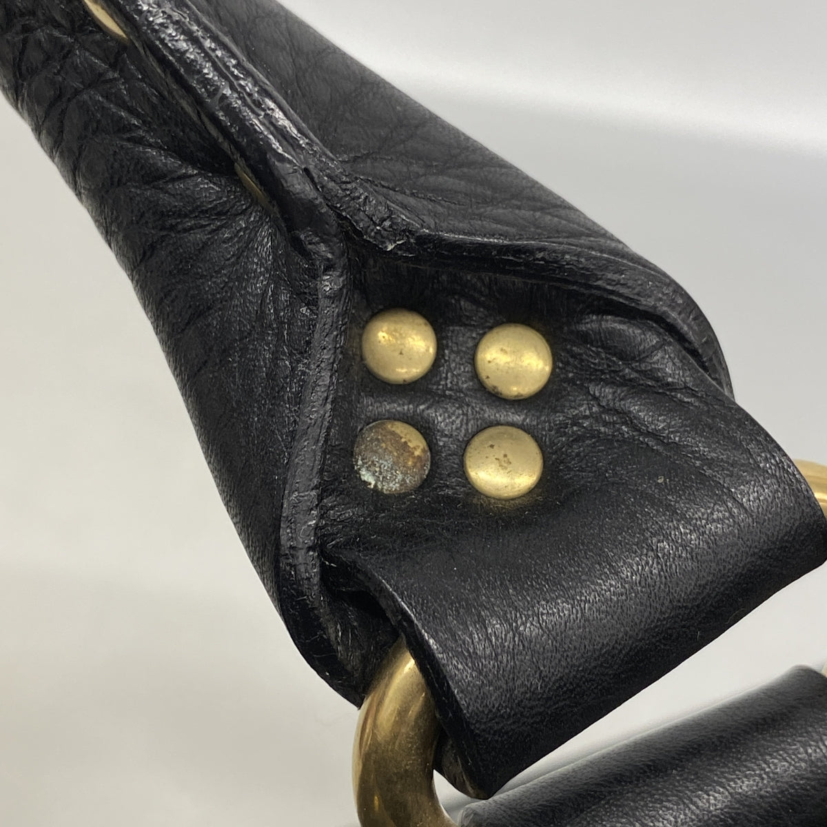 【6ke5737】セリーヌ ハンドバッグ ブギー レザー ブラック ゴールド金具【中古】レディース