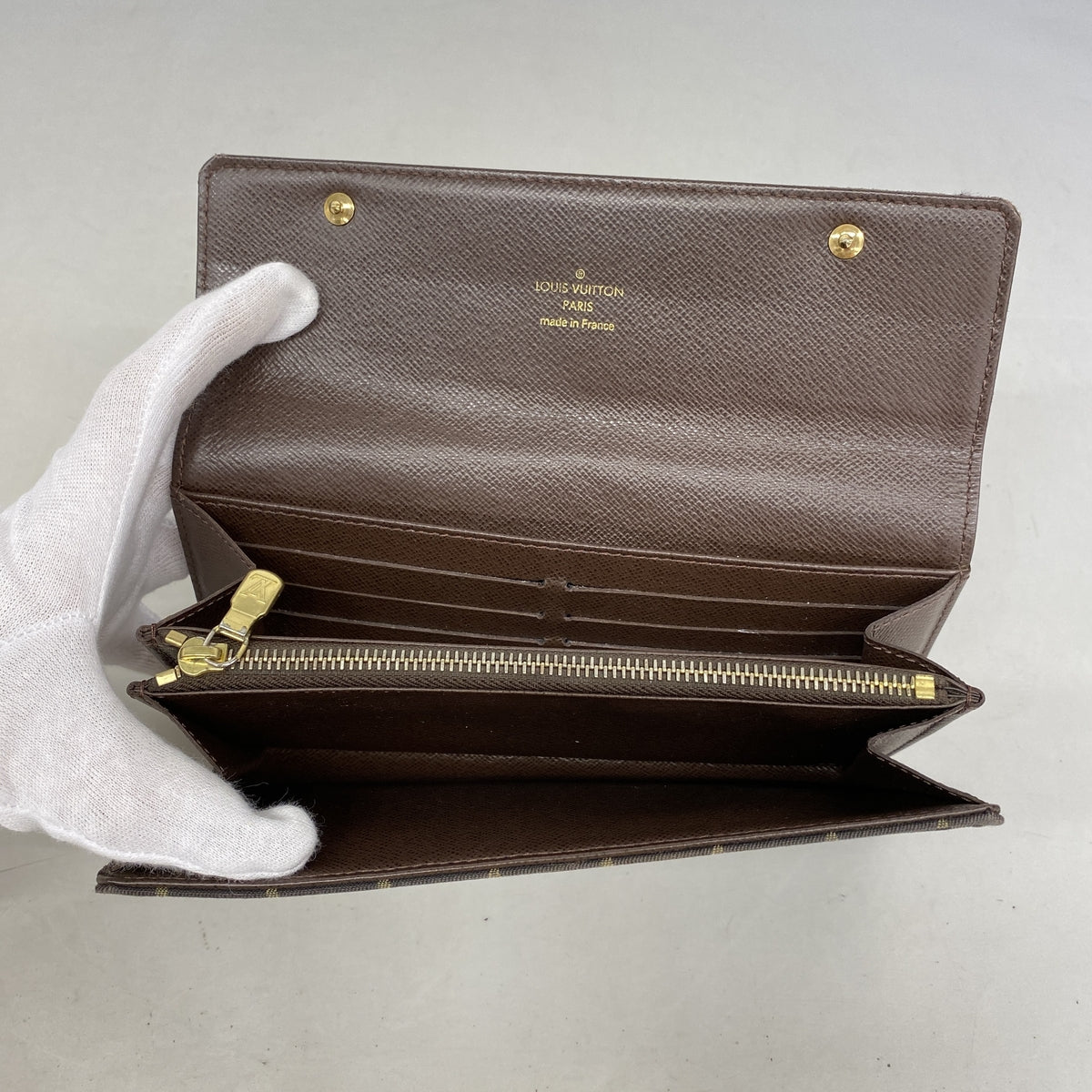【6ke5745】ルイヴィトン 長財布 モノグラム・ミニラン ポルトフォイユサラ M95234 エベヌ【中古】レディース