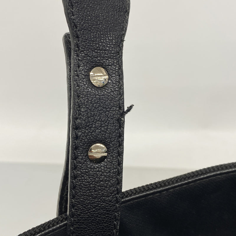 【6ke5759】シャネル トートバッグ パリビアリッツ レザー ブラック シルバー金具【中古】レディース