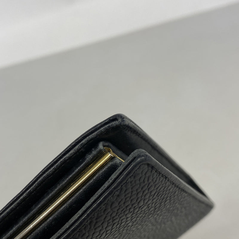 【6ke5798】シャネル 長財布 キャビアスキン ブラック ゴールド金具【中古】レディース