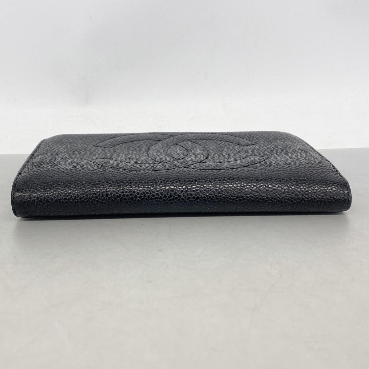 【6ke5798】シャネル 長財布 キャビアスキン ブラック ゴールド金具【中古】レディース
