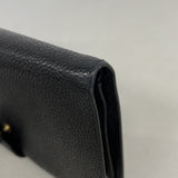 【6ke5798】シャネル 長財布 キャビアスキン ブラック ゴールド金具【中古】レディース