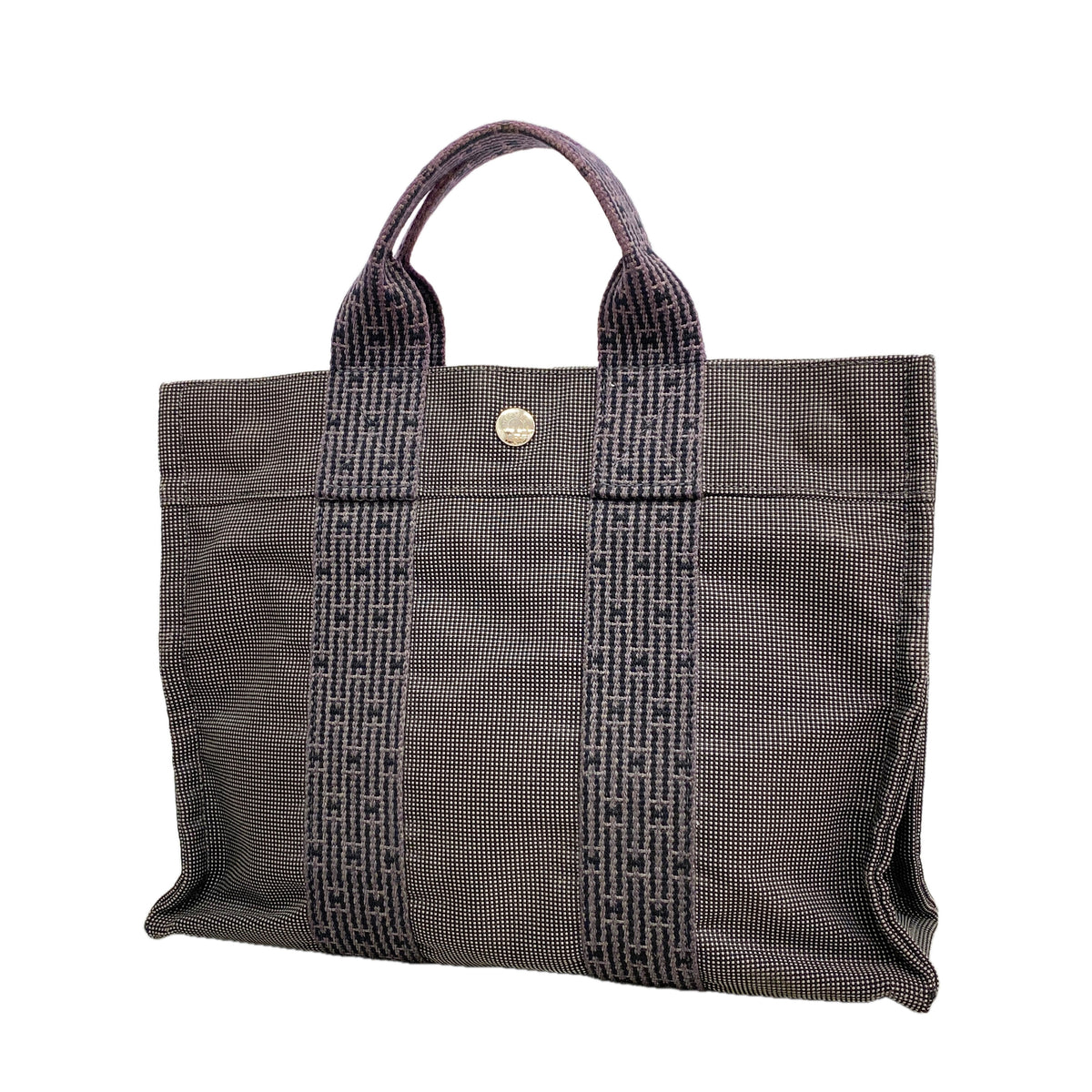 【6ke5799】エルメス トートバッグ エールラインPM ナイロン グレー シルバー金具【中古】レディース