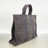 【6ke5799】エルメス トートバッグ エールラインPM ナイロン グレー シルバー金具【中古】レディース