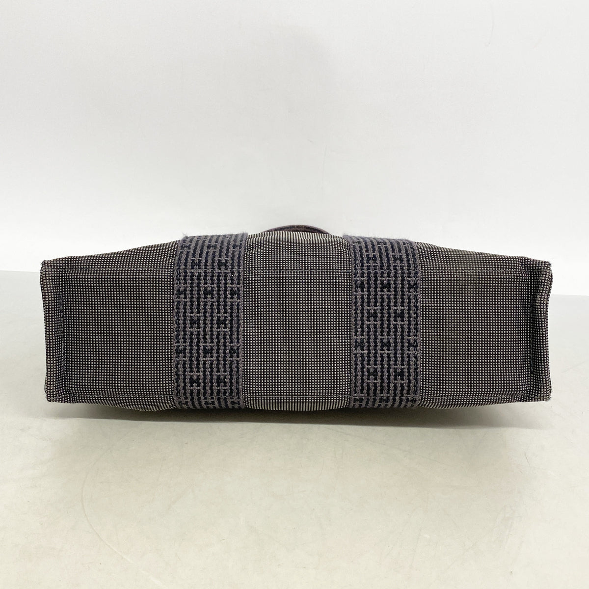 【6ke5799】エルメス トートバッグ エールラインPM ナイロン グレー シルバー金具【中古】レディース