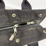 【6ke5799】エルメス トートバッグ エールラインPM ナイロン グレー シルバー金具【中古】レディース