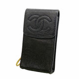 【6ke5800】シャネル シガレットケース キャビアスキン ブラック ゴールド金具【中古】メンズ レディース ユニセックス