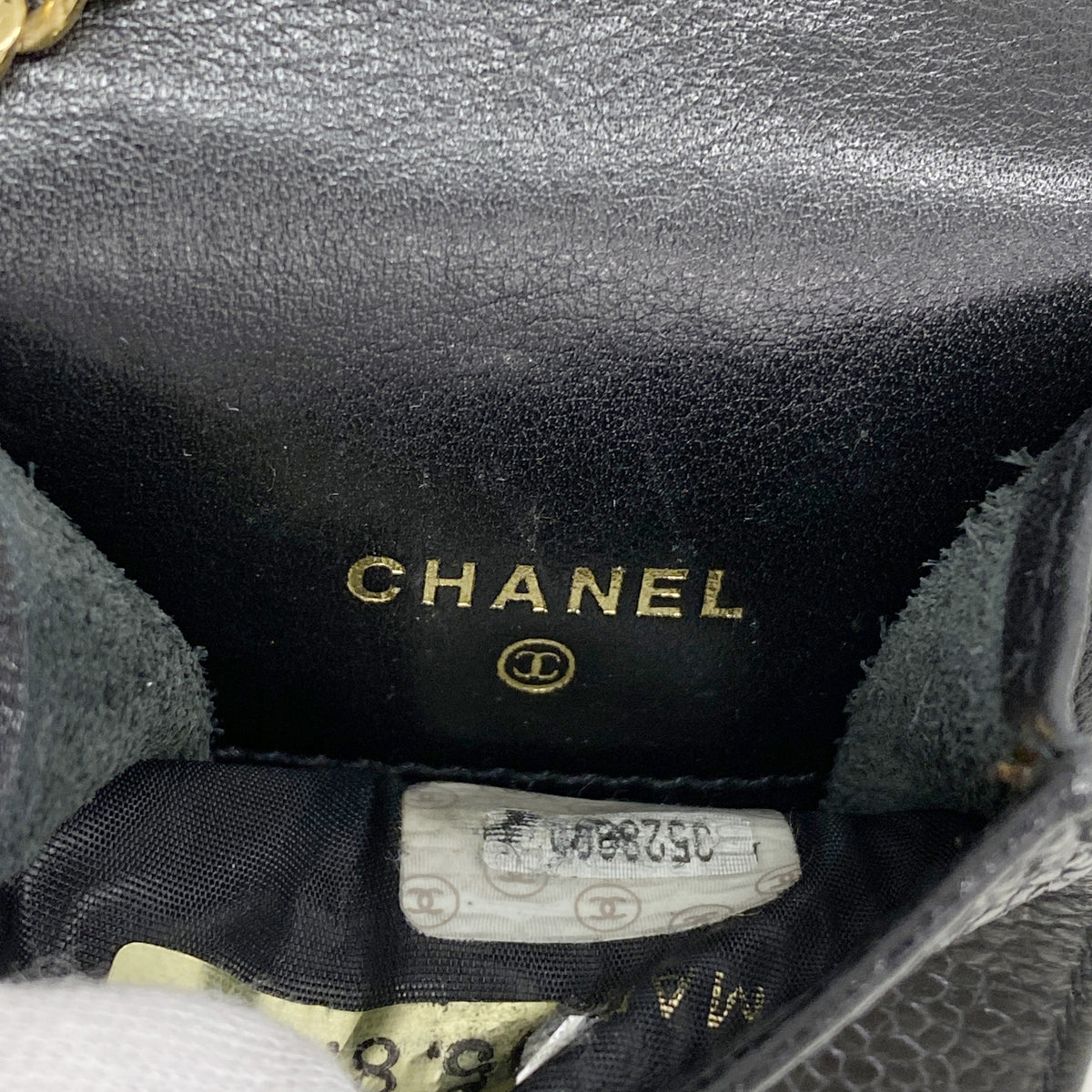 【6ke5800】シャネル シガレットケース キャビアスキン ブラック ゴールド金具【中古】メンズ レディース ユニセックス