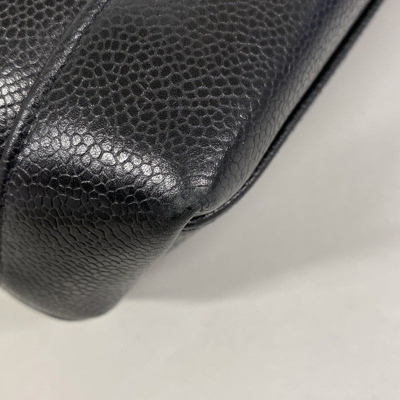 【6ke5856】シャネル ショルダーバッグ チェーンショルダー キャビアスキン ブラック ゴールド金具【中古】レディース