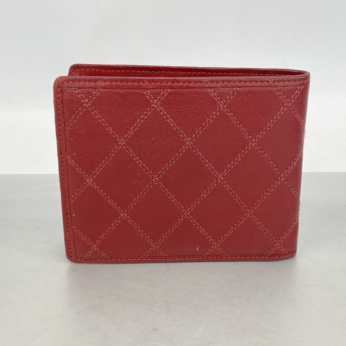 【6ke5865】シャネル 札入れ ビコローレ ラムスキン レッド ゴールド金具【中古】レディース