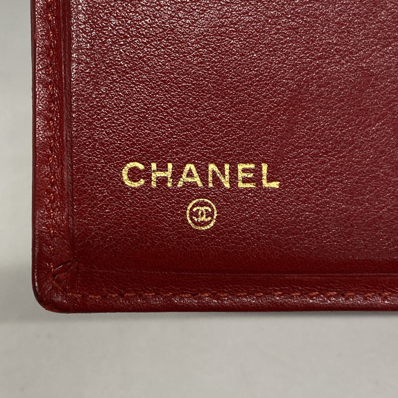 【6ke5865】シャネル 札入れ ビコローレ ラムスキン レッド ゴールド金具【中古】レディース