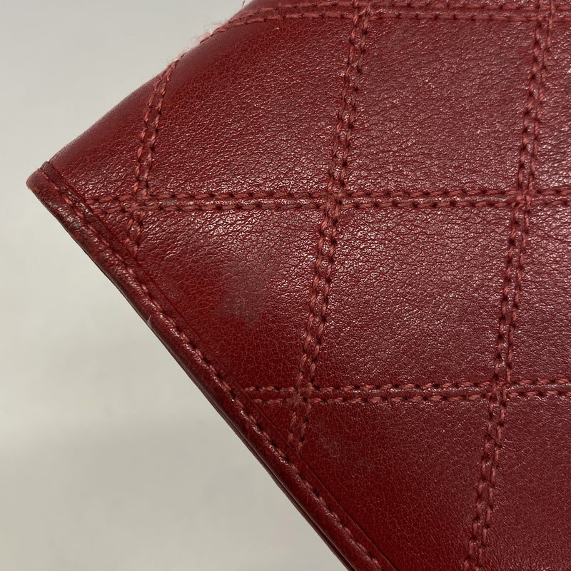 【6ke5865】シャネル 札入れ ビコローレ ラムスキン レッド ゴールド金具【中古】レディース