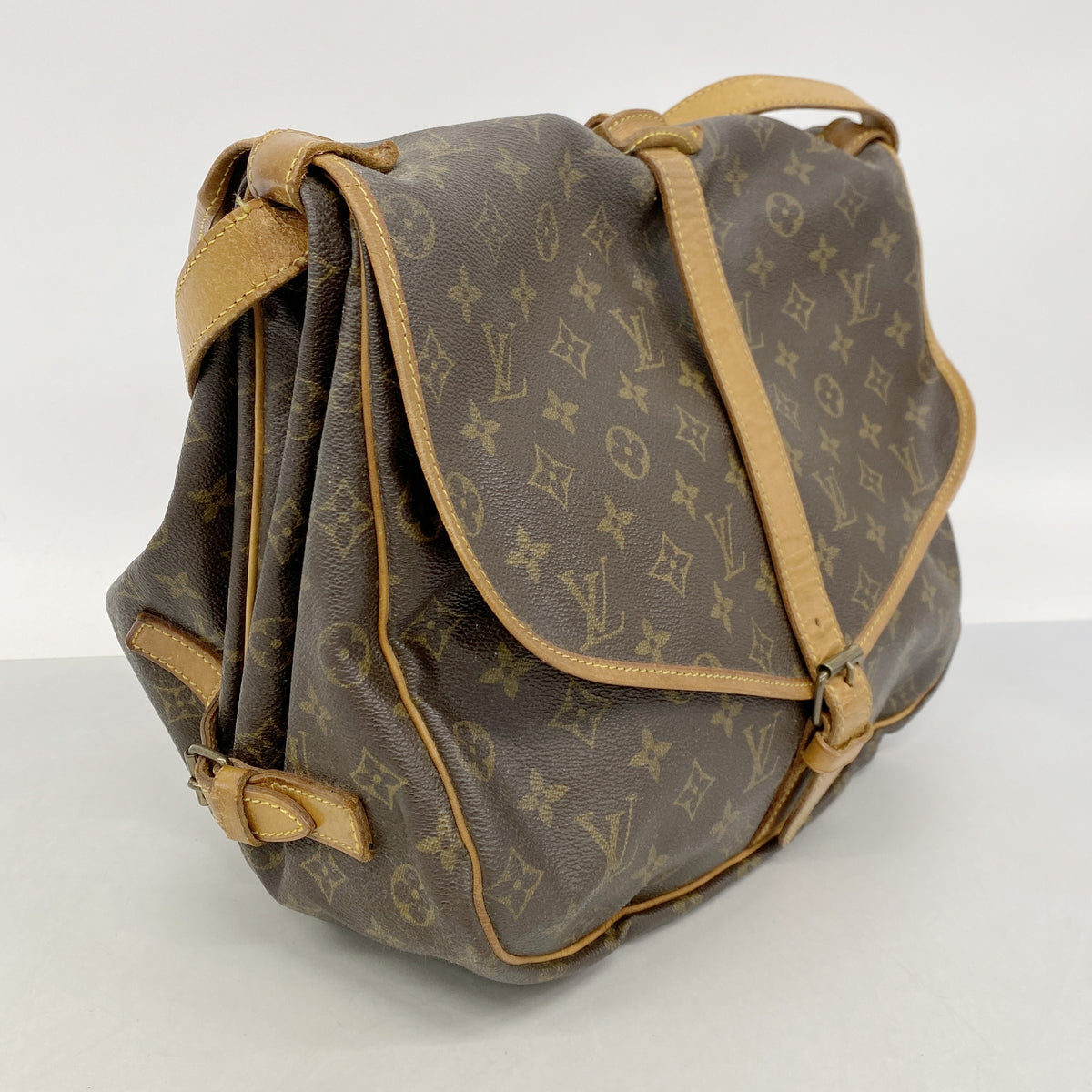 【6ke5901】ルイヴィトン ショルダーバッグ モノグラム ソミュール35 M42254 ブラウン【中古】レディース