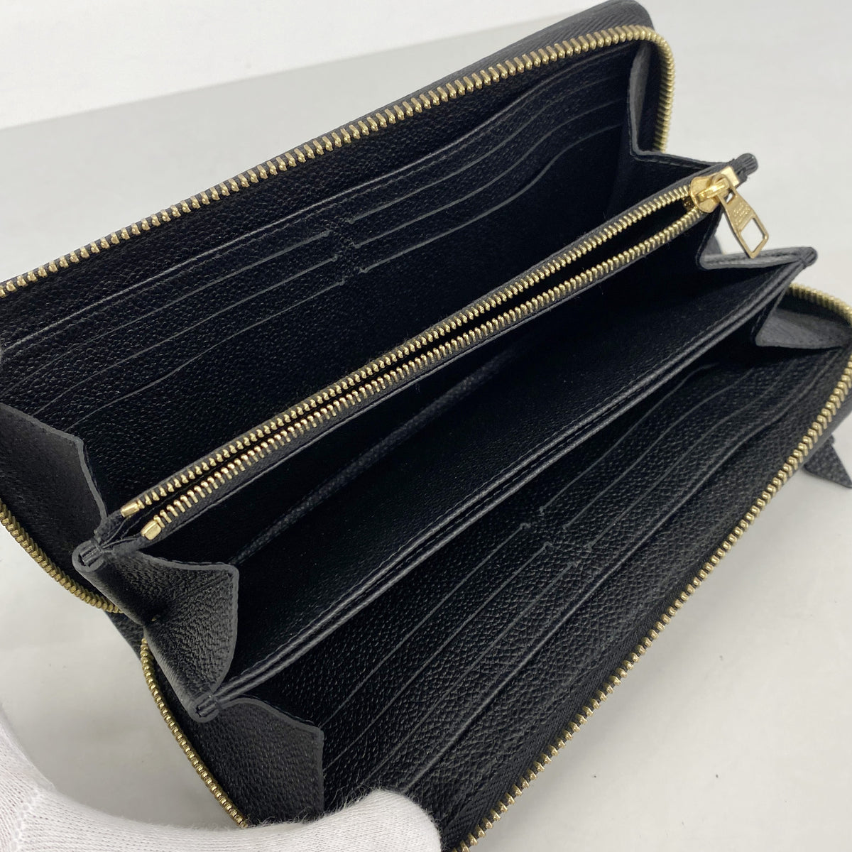 【6ke5906】ルイヴィトン 長財布 モノグラム・アンプラント バイカラー ジッピーウォレット M80481 ブラック ベージュ【中古】レディース