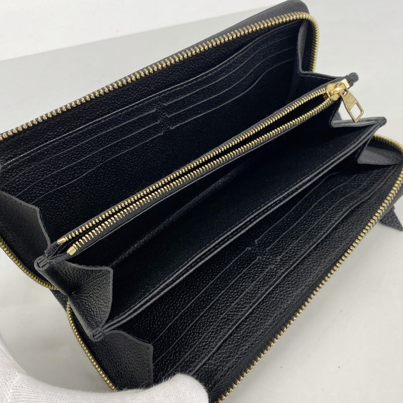 【6ke5906】ルイヴィトン 長財布 モノグラム・アンプラント バイカラー ジッピーウォレット M80481 ブラック ベージュ【中古】レディース