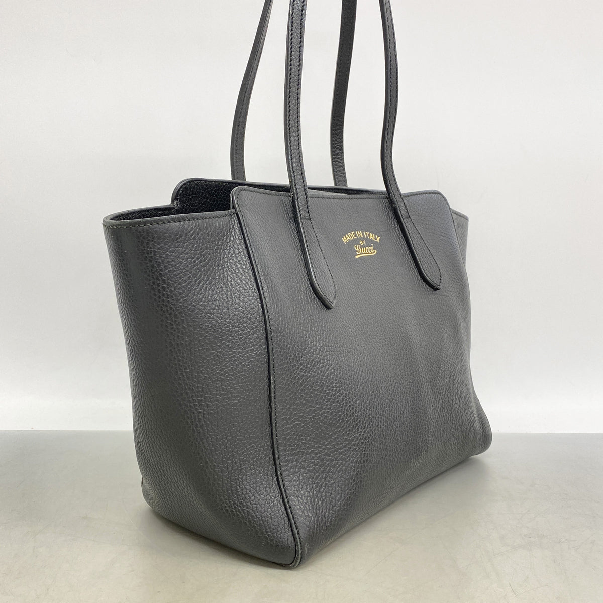 【6ke5932】グッチ トートバッグ 354408 レザー ブラック ゴールド金具【中古】レディース