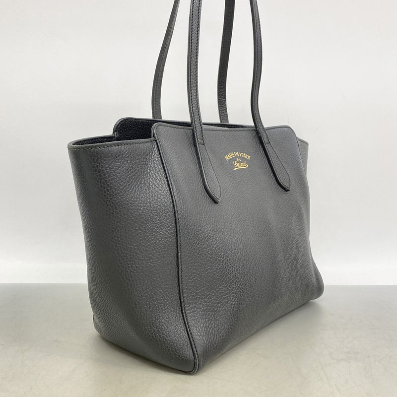 【6ke5932】グッチ トートバッグ 354408 レザー ブラック ゴールド金具【中古】レディース