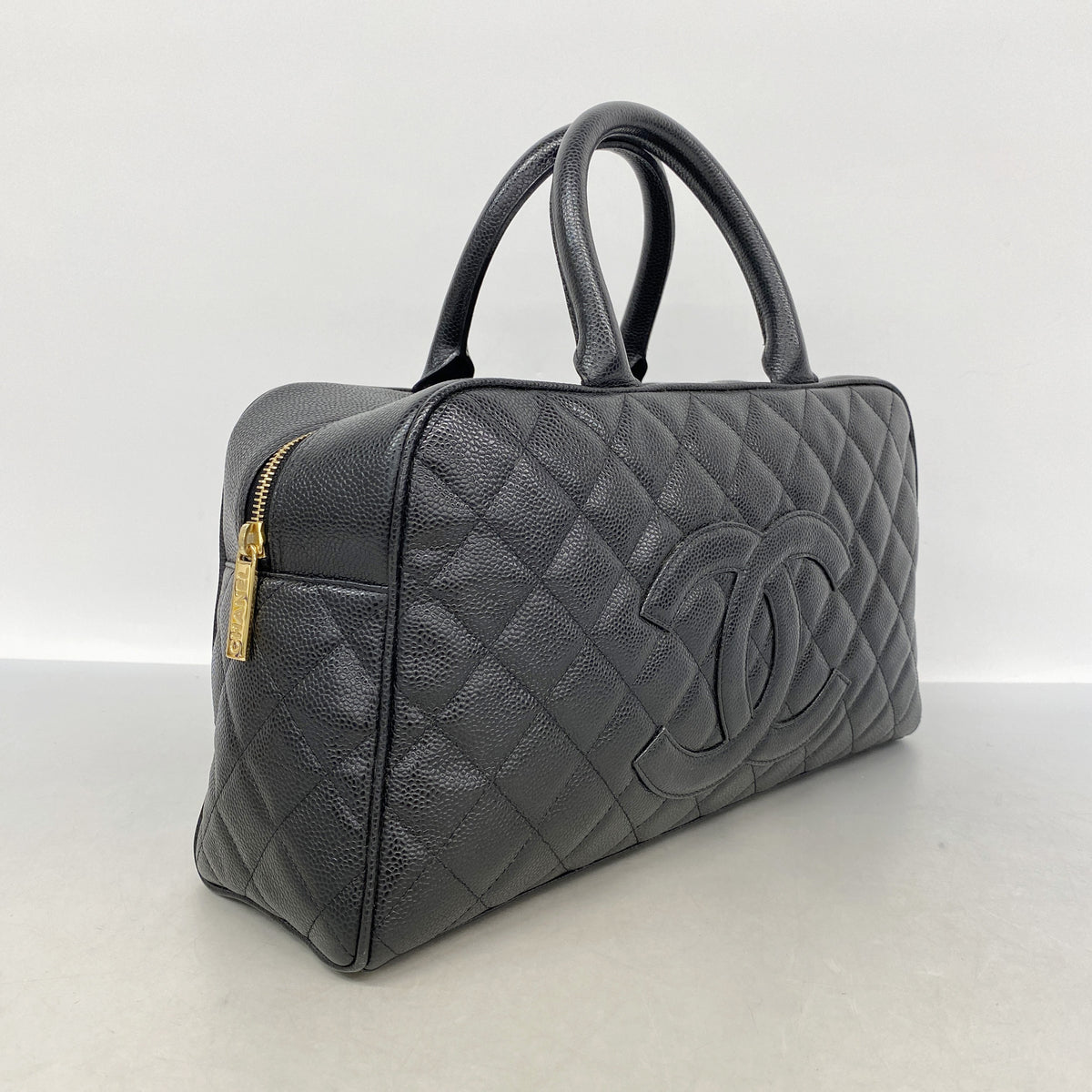 【6ke5952】シャネル ハンドバッグ マトラッセ キャビアスキン ブラック ゴールド金具【中古】レディース