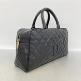 【6ke5952】シャネル ハンドバッグ マトラッセ キャビアスキン ブラック ゴールド金具【中古】レディース