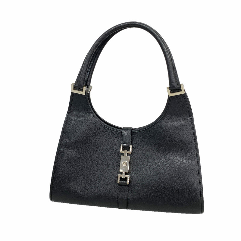 【6ke5953】グッチ ハンドバッグ ジャッキー 002 1067 レザー ブラック シルバー金具【中古】レディース