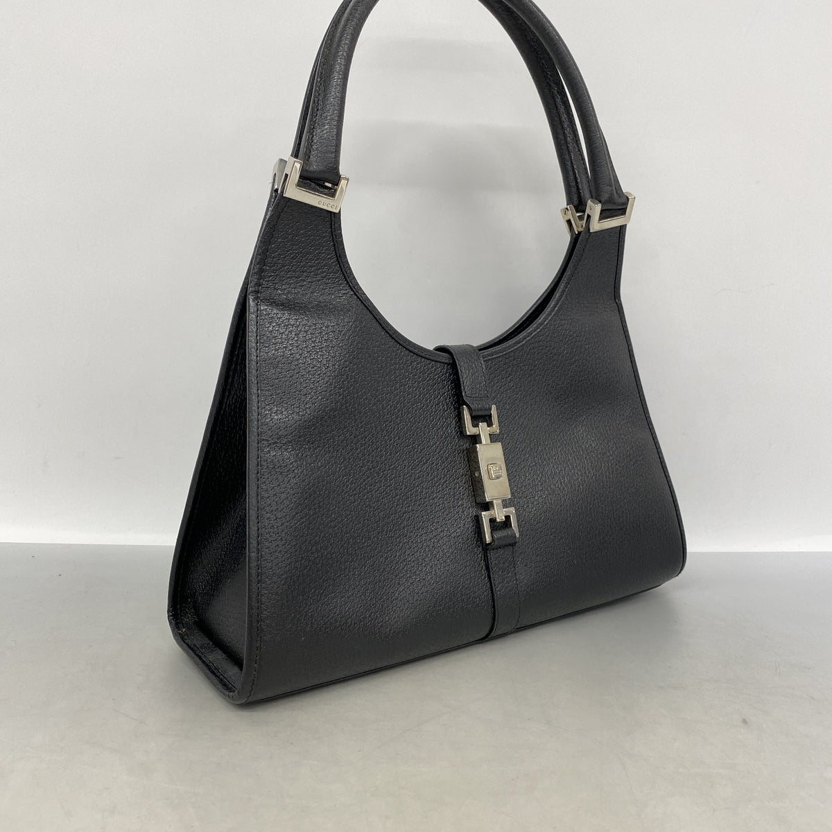 【6ke5953】グッチ ハンドバッグ ジャッキー 002 1067 レザー ブラック シルバー金具【中古】レディース