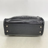 【6ke5963】シャネル チェーントート ドーヴィル カーフスキン ブラック シルバー金具【中古】レディース