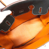 【6ke5968-e】エルメス ハンドバッグ バーキン35 トリヨンクレマンス オレンジ ブラック シルバー金具 □N刻印 SPO【中古】レディース