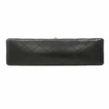 【6ke5983】シャネル ショルダーバッグ マトラッセ Wフラップ Wチェーン ラムスキン ブラック ゴールド金具【中古】レディース
