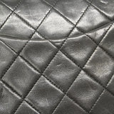 【6ke5983】シャネル ショルダーバッグ マトラッセ Wフラップ Wチェーン ラムスキン ブラック ゴールド金具【中古】レディース