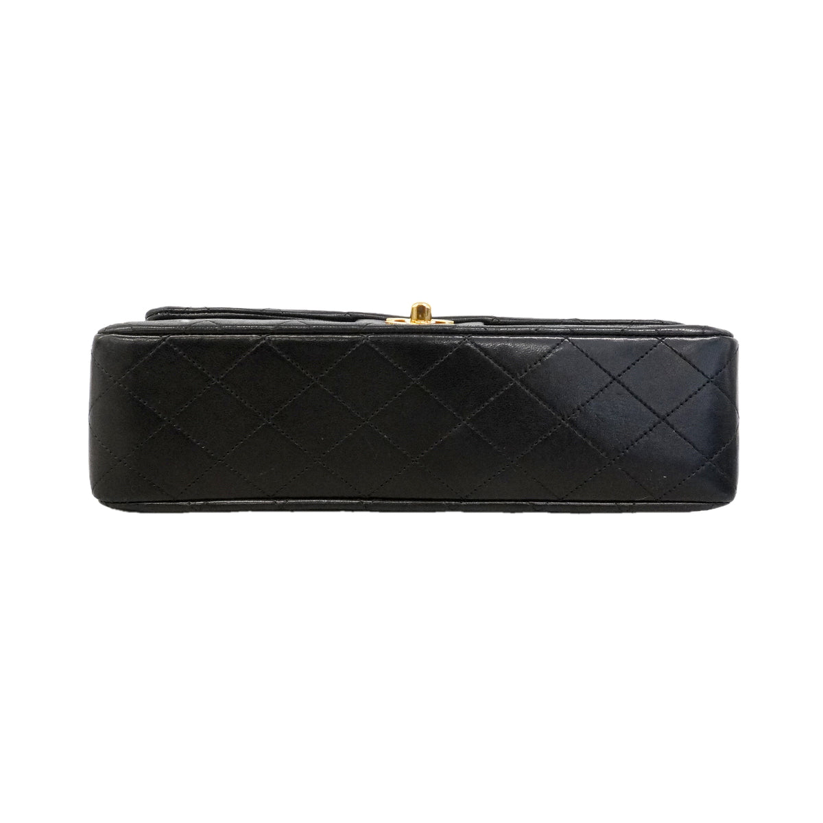 【6ke5995】シャネル ショルダーバッグ マトラッセ Wフラップ Wチェーン ラムスキン ブラック ゴールド金具【中古】レディース