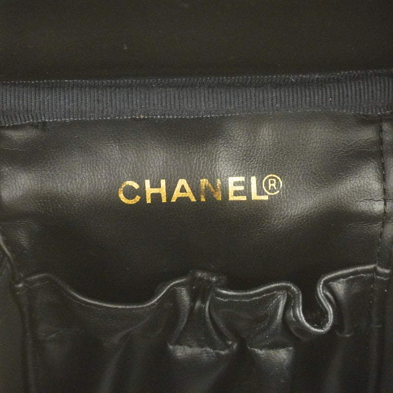 【6ke5996】シャネル バニティバッグ キャビアスキン ブラック ゴールド金具【中古】レディース